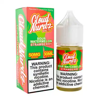 Salts Sour Watermelon Strawberry Synthetic Nicotine 30ml E-Juice | Cloud Nurdz