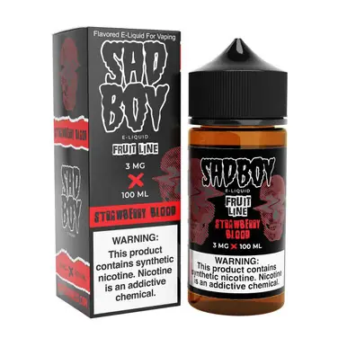 FruitLine Strawberry Blood Synthetic Nicotine 100ml E-Juice | SadBoy