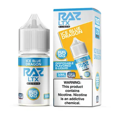 Pod Juice X Raz LTX Iced Blue Dragon Tobacco Free Nicotine 30ml Salt E-Juice