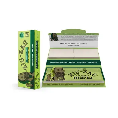 Zig Zag 1-1/4 Leaves+Tips Pack of 1 | 50 Count Organic Hemp