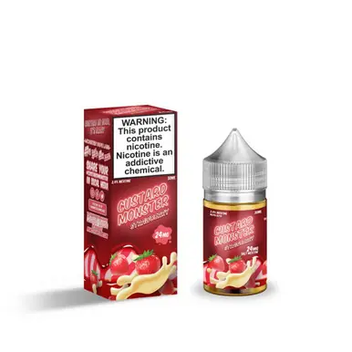 Strawberry Custard Salt 30ml E-Juice by Jam Monster | Custard Monster