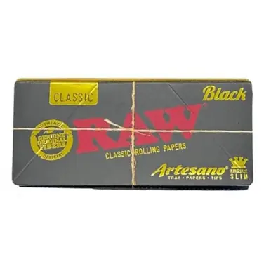 Raw Artesano King Size Slim Black Papers Pack of 1 | 1 COUNT