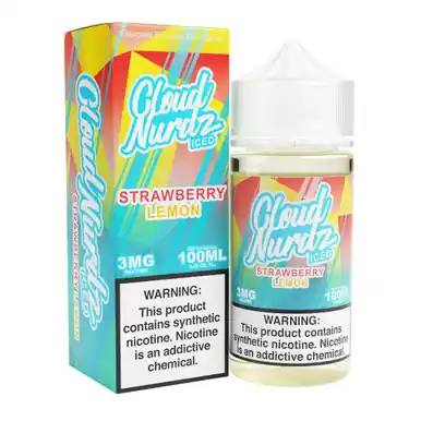 Iced Strawberry Lemon Synthetic Nicotine 100ml E-Juice | Cloud Nurdz