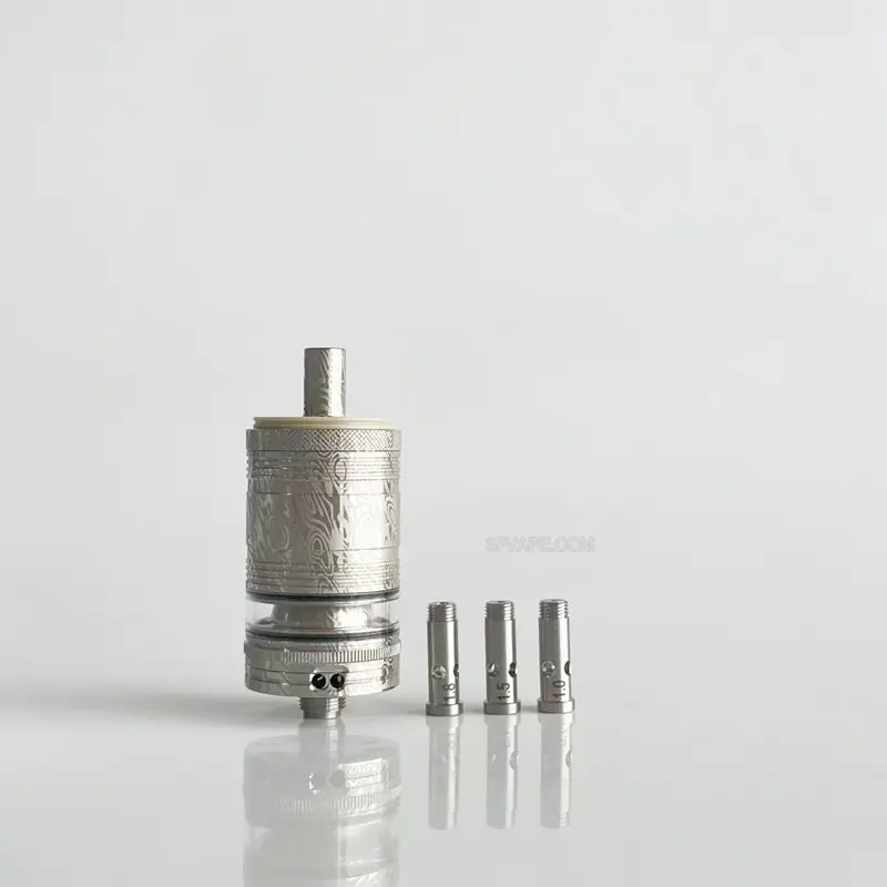 RekaVape Old School Ost R Dama Style MTL RTA Atomizer - Silver, 316SS + PEEK, Air Pin 1.0, 1.2, 1.5, 1.8mm, 4.5ml, 22mm Diameter