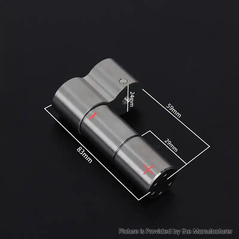 YFTK Pinnacle Colossus Side-by-Side SBS Mechanical Mod - Silver, 1 x 18350 / 18650