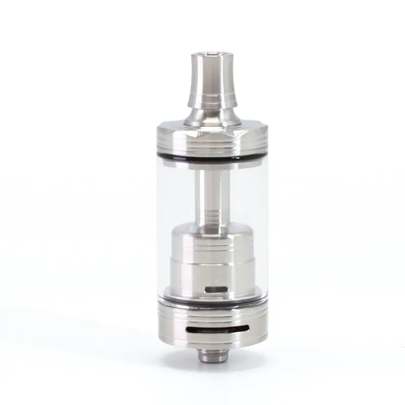 SXK Prime Minister Style RDL RTA Atomizer - Silver, 316SS + Glass, 5.2~5.7ml, Air Pins 2.0, 2.5, 3.0, 3.5, 4.0mm, 22mm Diameter