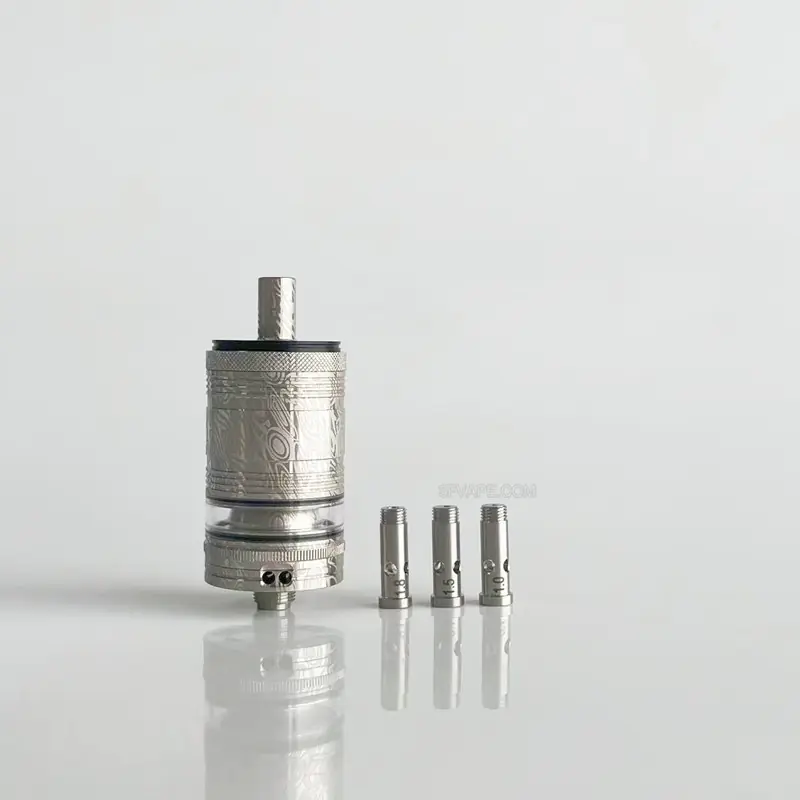 RekaVape Old School Ost R Dama Style MTL RTA Atomizer - Silver, 316SS + POM, Air Pin 1.0, 1.2, 1.5, 1.8mm, 4.5ml, 22mm Diameter