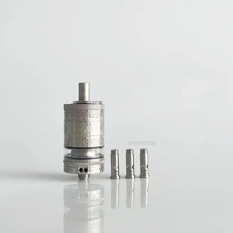 RekaVape Old School Ost R Dama Style MTL RTA Atomizer - Silver, 316SS + PCTG, Air Pin 1.0, 1.2, 1.5, 1.8mm, 4.5ml, 22mm Diameter