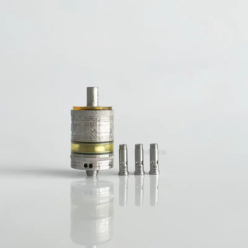 RekaVape Old School Ost R Dama Style MTL RTA Atomizer - Silver, 316SS + PEI, Air Pin 1.0, 1.2, 1.5, 1.8mm, 3.5ml, 22mm Diameter