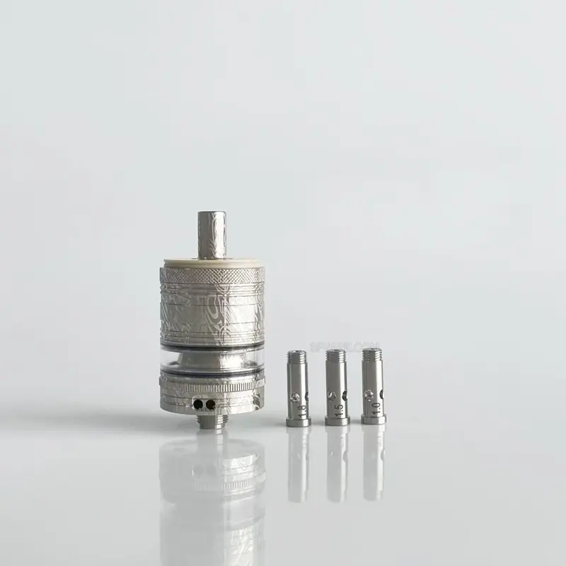 RekaVape Old School Ost R Dama Style MTL RTA Atomizer - Silver, 316SS + PEEK, Air Pin 1.0, 1.2, 1.5, 1.8mm, 3.5ml, 22mm Diameter