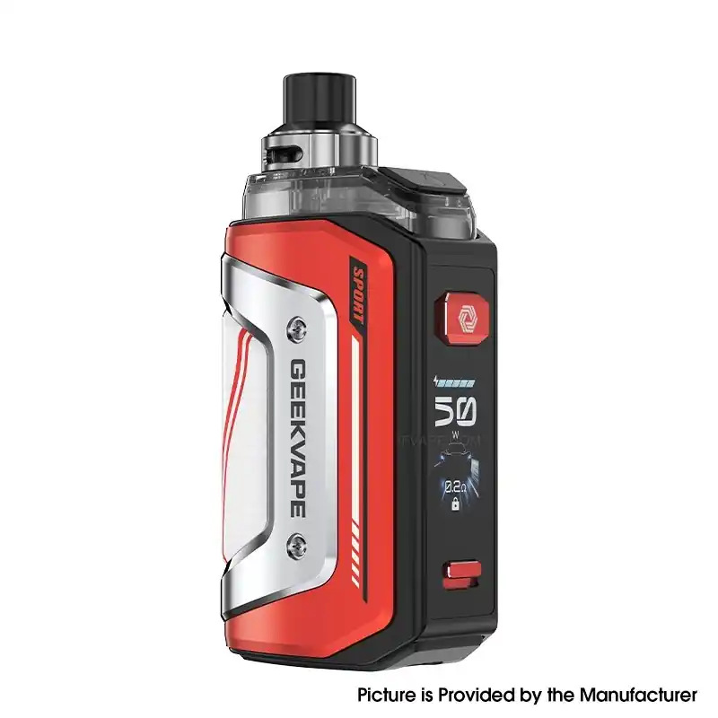 [Ships from Bonded Warehouse] Authentic GeekVape Aegis Hero 5 50W Pod Mod Kit - Speed Red, VW 5~50W, 2000mAh, 6.5ml, 0.2ohm
