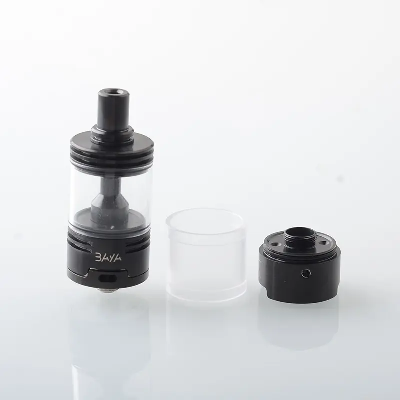 Baya Style RTA Rebiuildable Tank Atomizer w/ Side-Air Chamber - Black, 4.2ml, Air Pin 1.0, 1.5, 2.0, 2.5mm, 22mm Diameter