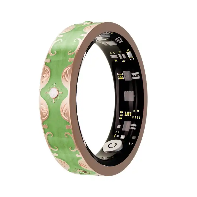Smart Ring V10 Fitness Tracker with Heart Rate & Blood Oxygen Monitor Mars Green, Size 8 - New Gadgets