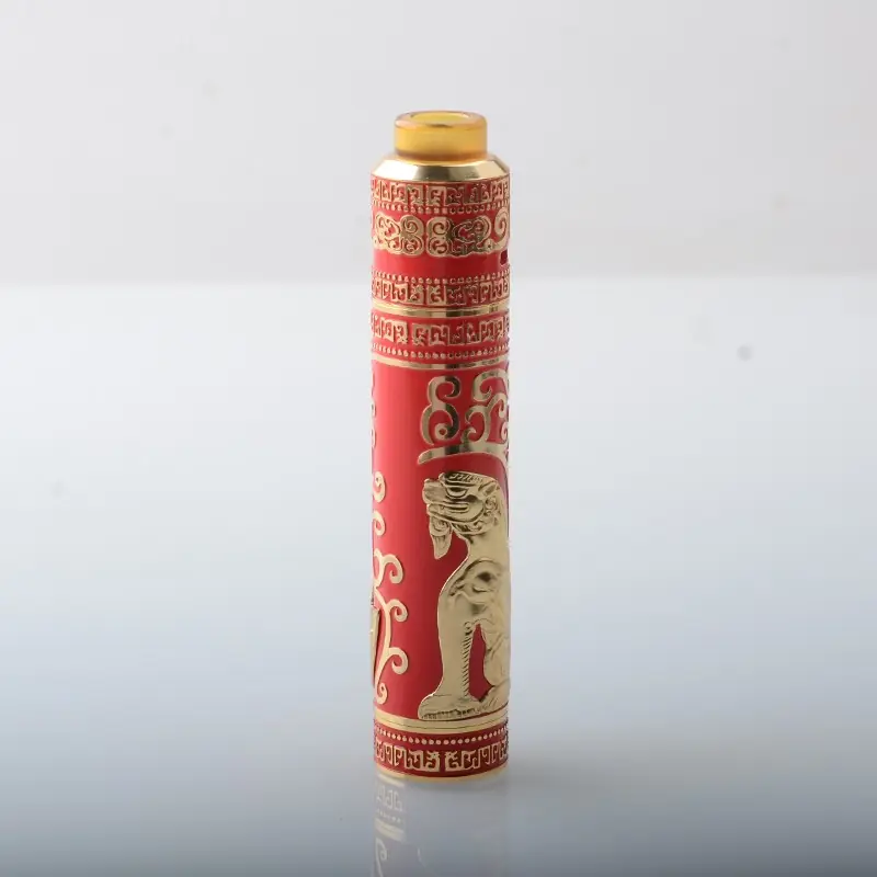 Mechanical Mod + RDA Atomizer Gold + Red, 1 x 18650, 24mm Diameter