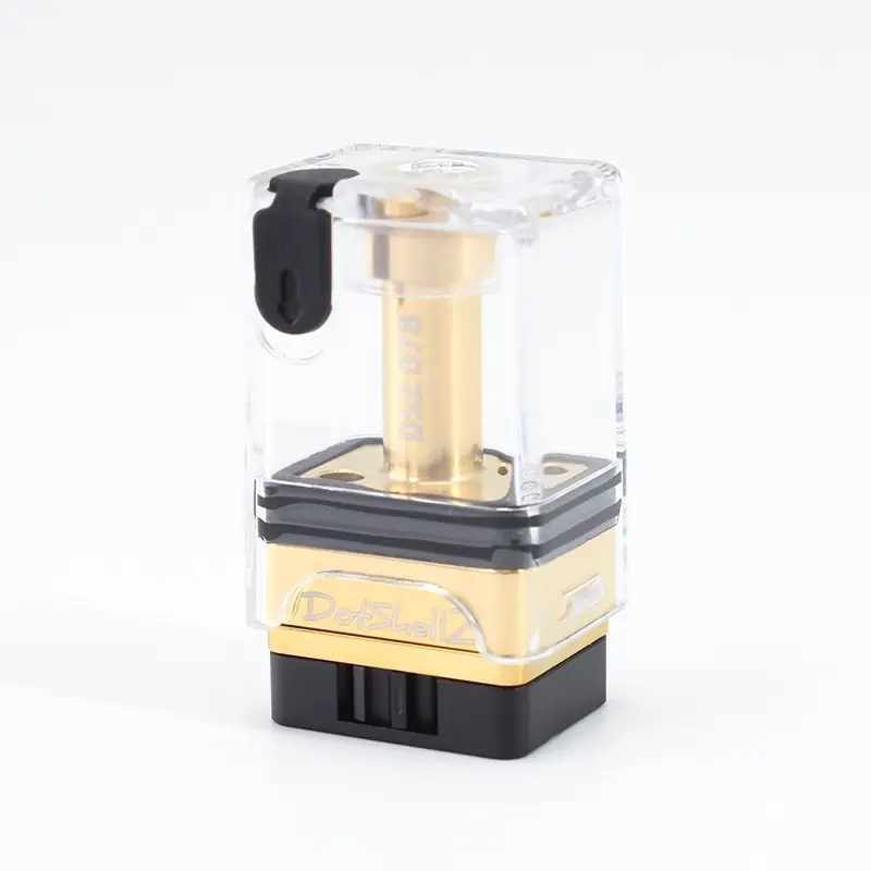SXK DotShell 2 DotShell2 Style RBA Tank Kit for dotMod dotAIO V1 / V2 AIO Pod - Gold, 1.0, 1.2, 1.5, 2.0, 2.5, 3.0, 3.5, 4.8mm