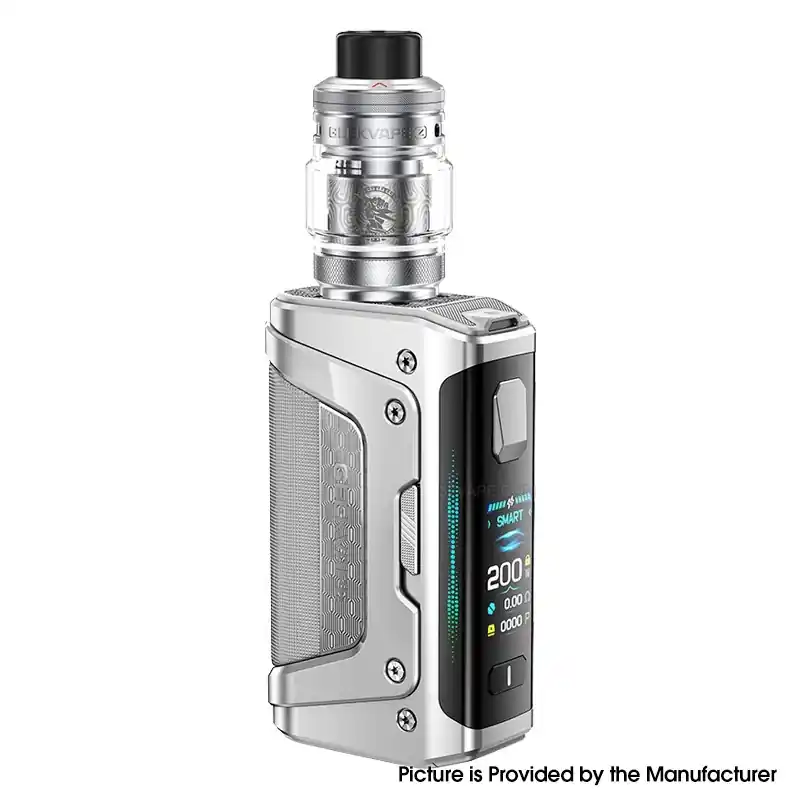 [Ships from Bonded Warehouse] Authentic GeekVape Aegis Legend 5 Mod with Z Sub-Ohm Tank 5 - Frost Silver, 5~200W, 2 x 18650