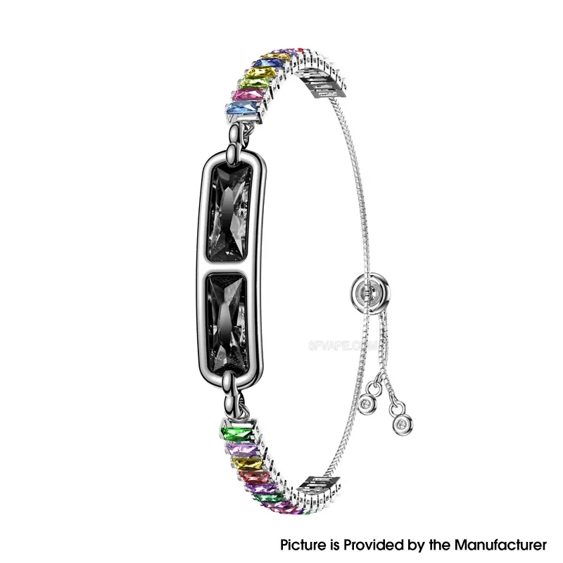 BH3 Multifunctional Health Monitoring Smart Bracelet Heart Rate Blood Oxygen Tracking Rhinestone Wristband - Black Colorful
