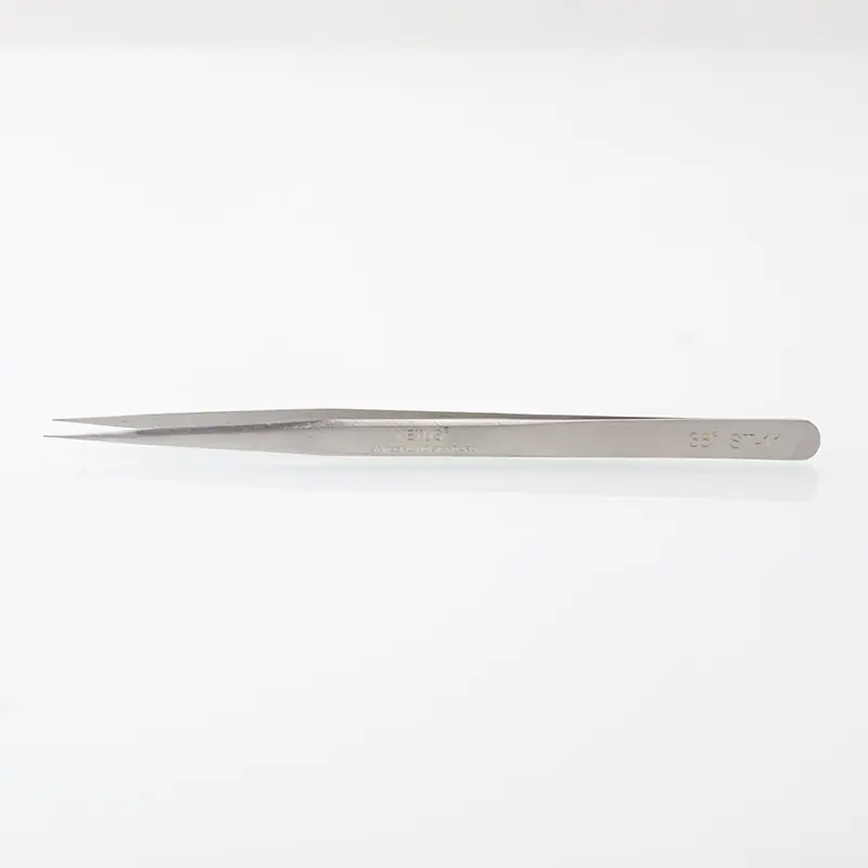 Authentic VETUS ST-11 HRC 38 Professional Tweezers Tool Non-magnetic Stainless Steel Pointed Tip - Silver