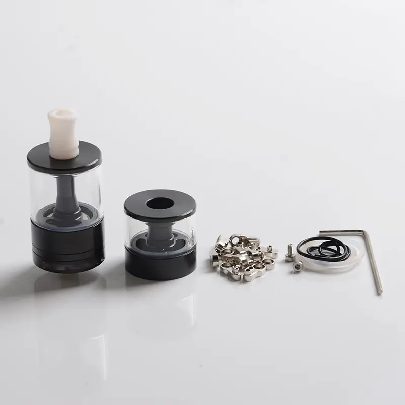 Dvarw MTL FL Facelift 24 Style RTA Rebuildable Tank Atomizer w/ 11 x Air Inserts - Black, 3.5ml / 6.0ml, 24mm Diameter