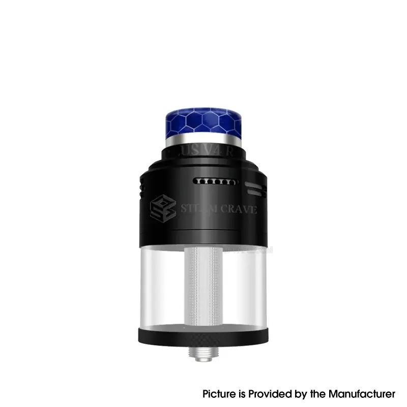 Authentic Steam Crave Aromamizer Plus V4 RDTA / RTA / RDA Atomizer - Black, 11 / 13ml, 30mm Diameter