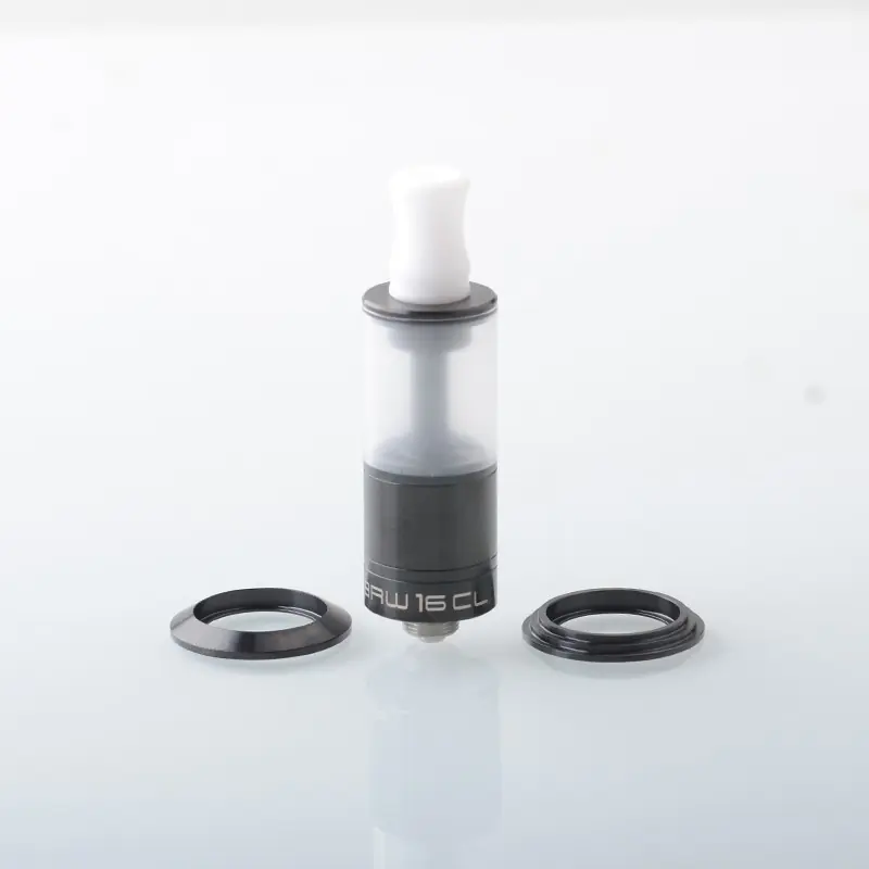 YFTK Dvarw 16 CL Style RTA Atomizer - Black, 3ml, 3 x 0.8mm, 0.8mm, 1.0mm, 2 x 0.8mm, 2 x 1.0mm, 2 x 1.2mm, 16mm Diameter