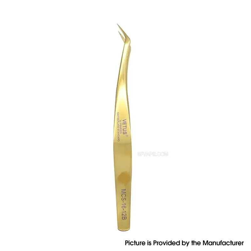 Authentic VETUS MCS-16-12B Lash Tweezers - Gold