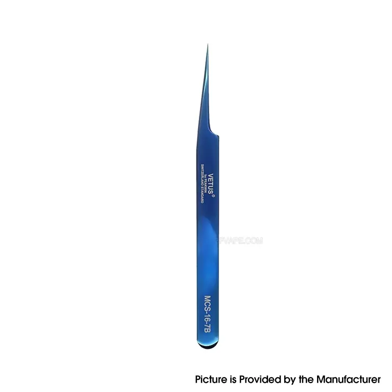 Authentic VETUS MCS-16-7B Isolation Straight Tweezers - Blue