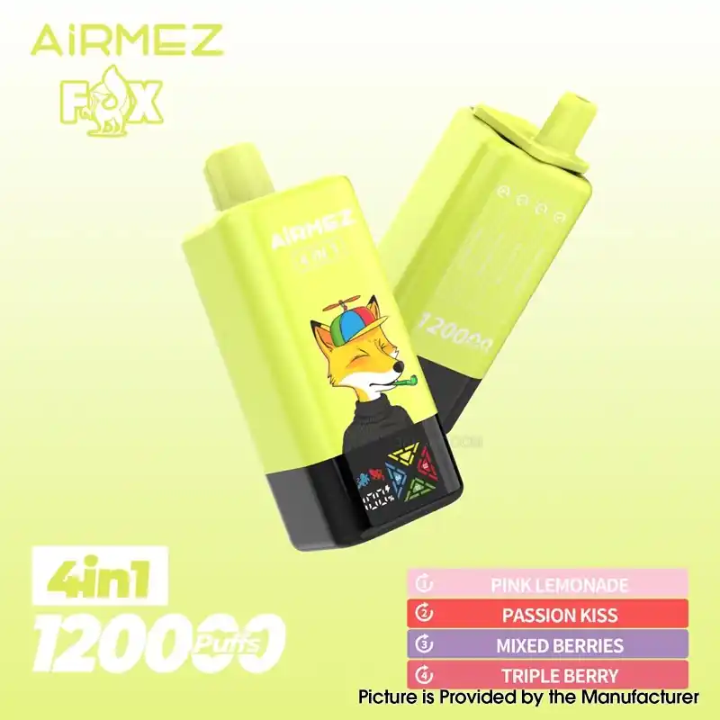 [Ships from EU-1 Warehouse] Authentic AiRMEZ Fox 4in1 120K Disposable Vape Kit - Pink Lemonade, 650mAh, 60ml, 50mg