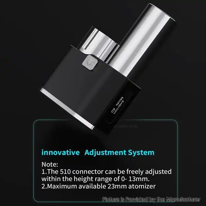 Authentic Ambition Mods Emira 60W SBS Side by Side VW Box Mod - Black, VW 1~60W, 1 x 18650