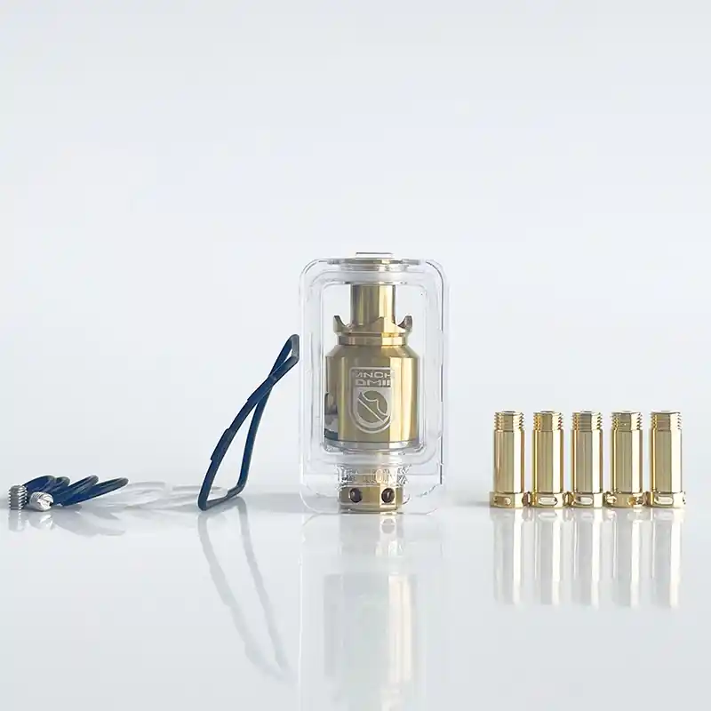 Monarchy DotMobb V2 Style RBA Tank for dotMod dotAIO V1 / V2 Pod - Gold, 1.0 / 1.2 / 1.5 / 1.8 / 2.0 / 3.5mm