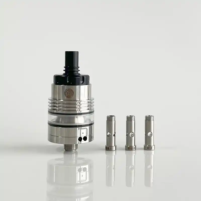 Rekavape Ost Old School Style DL RTA Atomizer - Silver + Black, 316SS + POM + PCTG, 3ml, Air Pin 2, 2.5, 3, 3.5mm, 22mm