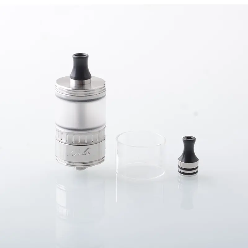 NOLA Style RTA Rebuildable Atomizer - Silver, 3.2ml, Air Pin 0.8, 1.2, 1.5, 1.8, 2.0, 2.5, 3.0, 3.5mm, 22mm Diameter