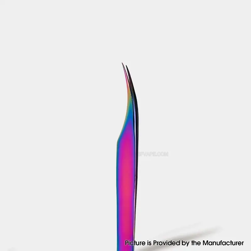 Authentic VETUS MCS-18 Curved Tip Eyelash Isolation Dolphin Tweezer Super Fine Curved Tip Precision Stainless Tweezers - Rainbow