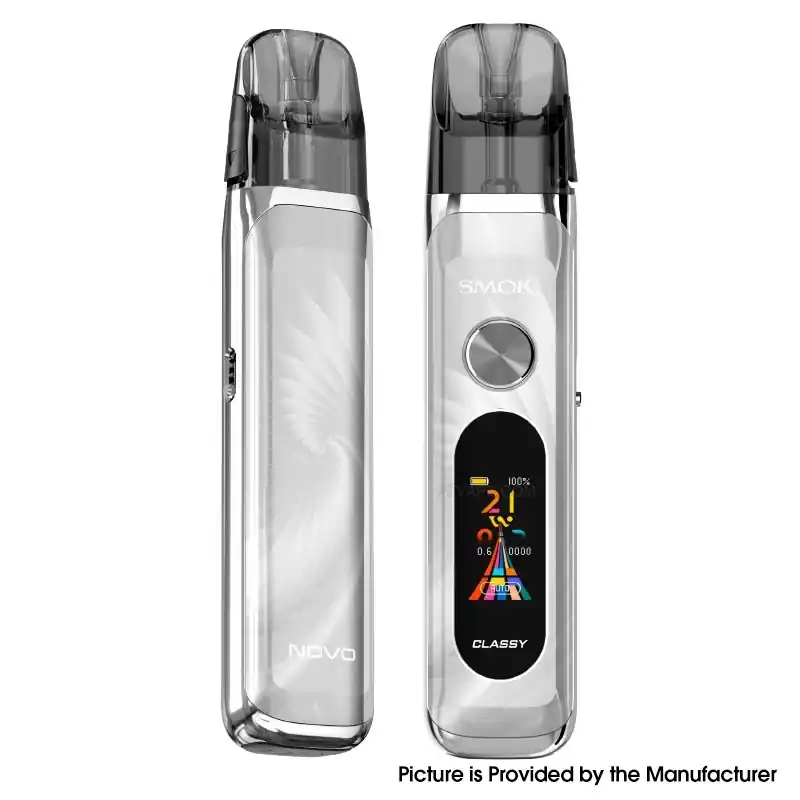 [Ships from Bonded Warehouse] Authentic SMOK Novo Classy 35W Pod System Kit - Silver White, 1350mAh, 3ml, 0.6ohm / 0.8ohm