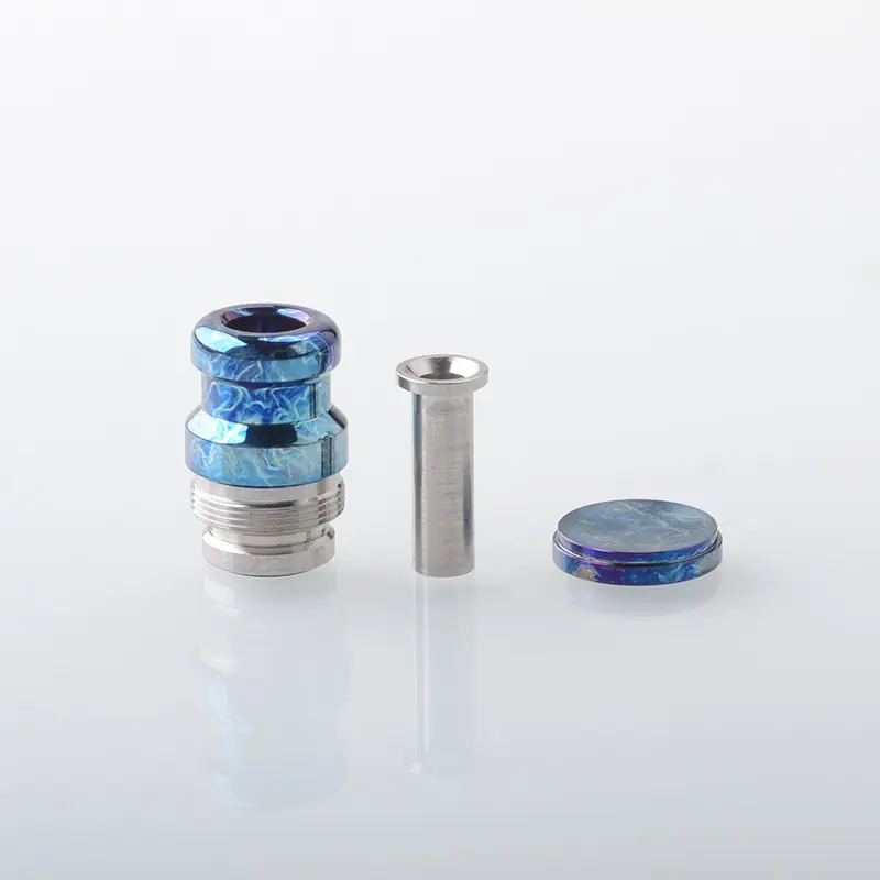 Rekavape Mission XV KB2 Style Integrated Drip Tip + Fire Button Set for dotMod dotAIO V2 Pod - Ebtropic, Titanium + SS