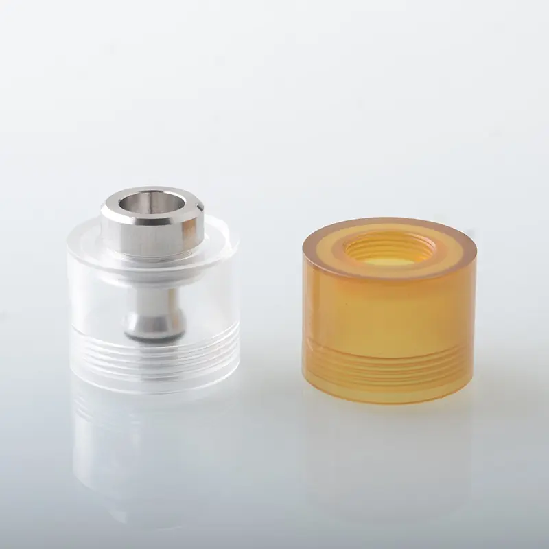 SXK Replacement Short Tank Tube Kit for SXK Empire V Style RTA Atomizer - Translucent + Brown, PEI + PMMA (2 PCS)