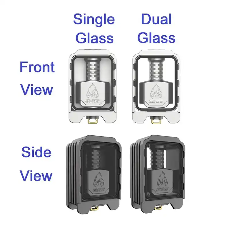 Authentic ThunderHead Creations Blaze Bridge with Sliding Boro Tank for BB / Billet / Boro Box Mod - Gold, Dual Glasses