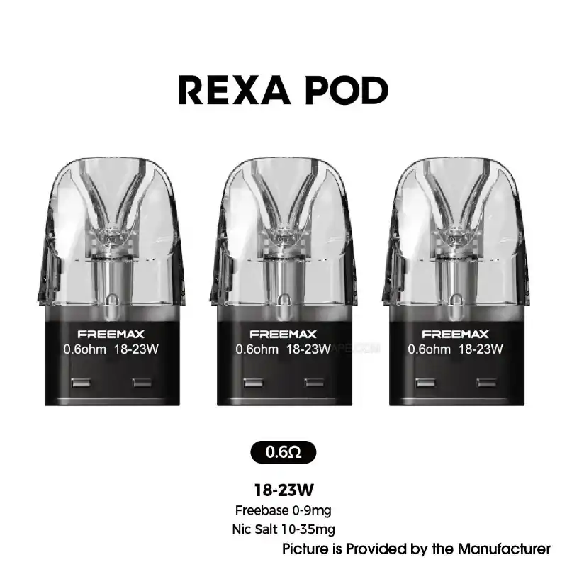 [Ships from Bonded Warehouse] Authentic FreeMax Rexa Series Pod Cartridge for FreeMax Rexa S / Rexa SQ - 0.6ohm, 3.0ml (3 PCS)