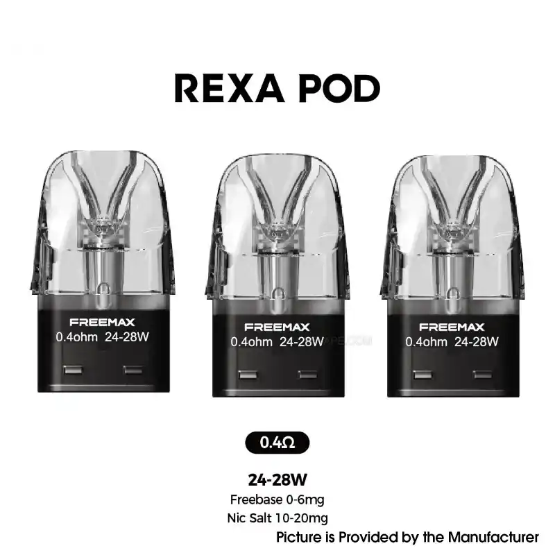 [Ships from Bonded Warehouse] Authentic FreeMax Rexa Series Pod Cartridge for FreeMax Rexa S / Rexa SQ - 0.4ohm, 3.0ml (3 PCS)