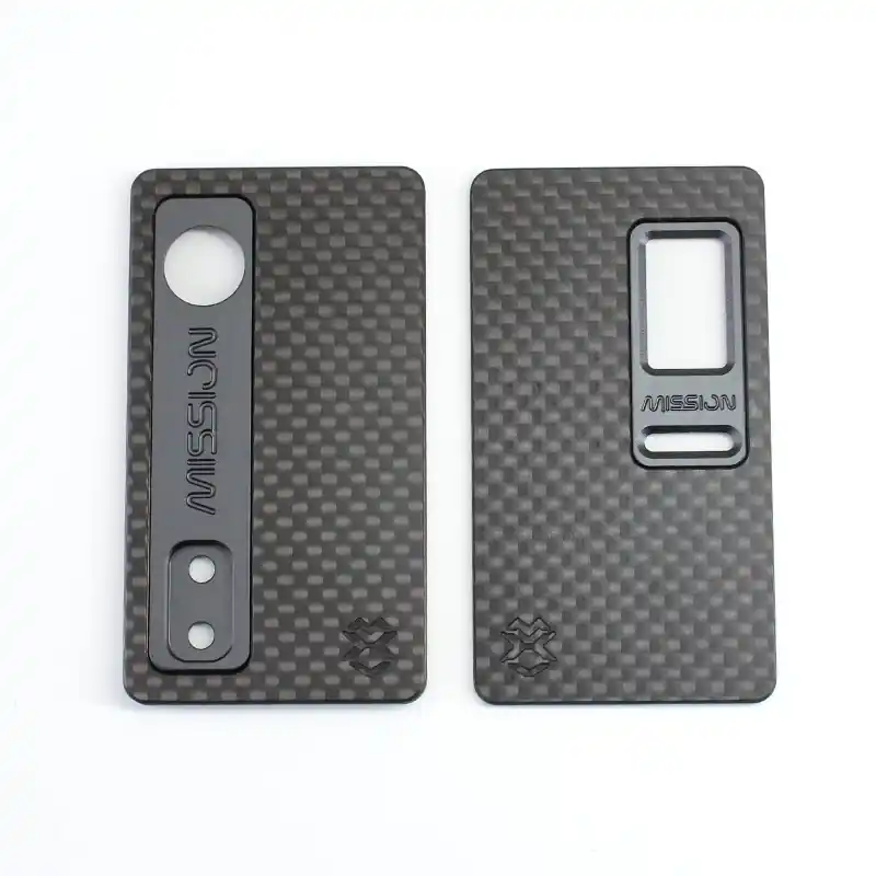 SXK MISSION XV DotMission Style Panels System DMPS Set - Black, Carbon Fiber Panels + Black Aluminum Inners + Titanium Buttons