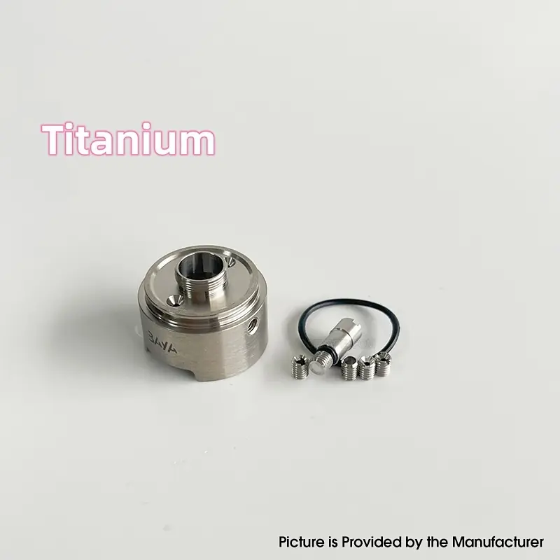 Rekavape Side-Air Kit for Baya Style RTA - Titanium, 1 x Side-Air Chamber, 1 x Air Pin 0.9, 1.0, 1.2, 1.5, 2.0mm, 1 x Block Pin