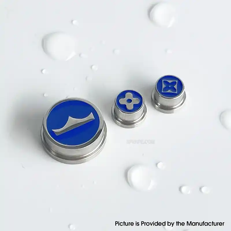 Rekavape Replacement Button Set for BMM.38 Aio Style Mod - Blue, Monarchy Pattern (3 PCS)