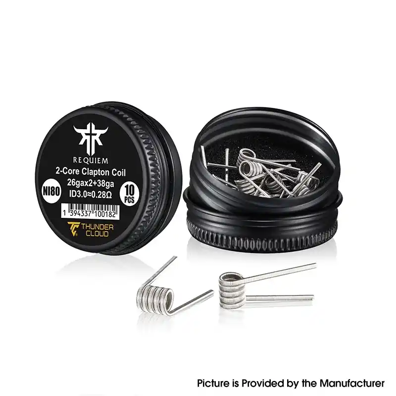 Authentic Thunder Cloud Ni80 2-Core Clapton Coil - 0.28ohm, 28ga x 2 + 38ga (10 PCS)