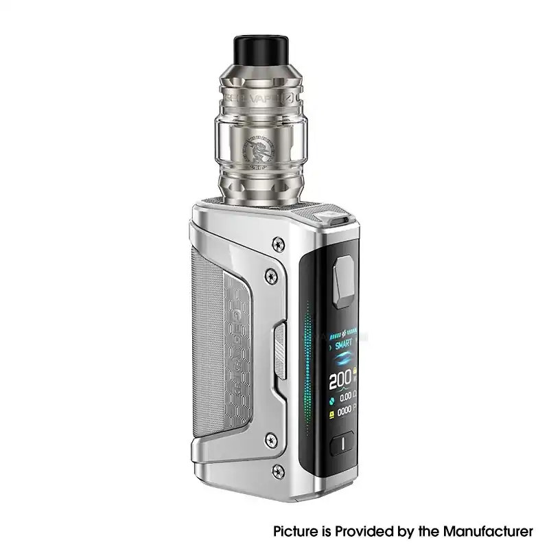 [Ships from Bonded Warehouse] Authentic GeekVape Aegis Legend 5 220W Mod Kit with Z Sub Ohm Tank - Frost Silver, VW 5~220W
