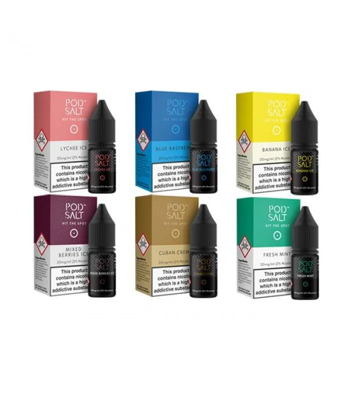 20mg Pod Salt – Flavoured 10ml Nicotine Salt (50VG/50PG) - Nic Shots & Salts