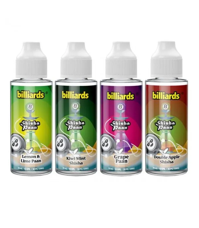 Billiards Shisha Paan Range 100ml Shortfill 0mg (70VG/30PG) - E-liquids