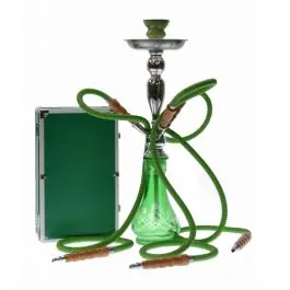 24" 3 Hose Diamond Cut Hookah with Case - Texas Hookah