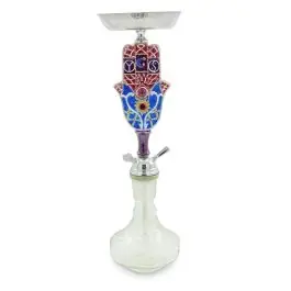 22" Inhale Khamsa Hand of Fatima Hookah w/ Case